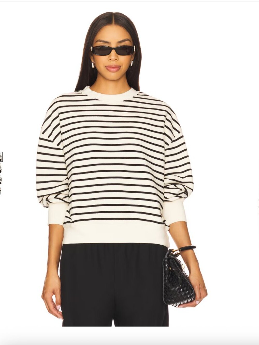Dean Sweatshirt ANINE BING striped cream and black - small